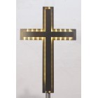 Kreuz 2-fach mit LED Band und Fernbedienung, Abstand zueinander 2 cm, unten mit Zapfen für 35 mm Rohr, Größe wählbar*